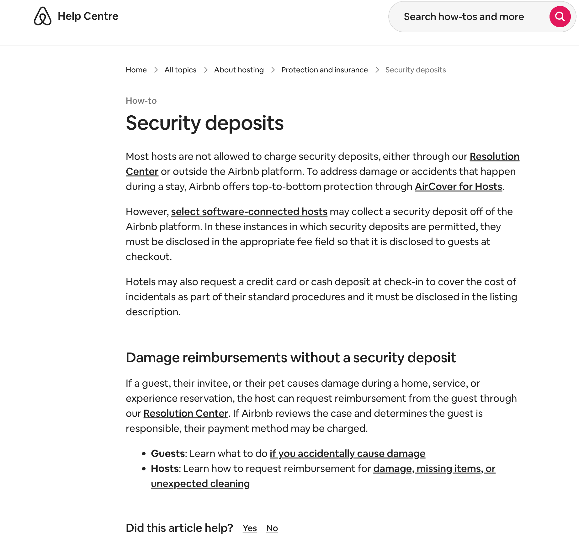 Airbnb Security Deposits Policy Change